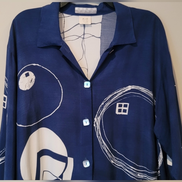 Nino Wong California Tops - Nino Wong Perfect Vintage 80 / 90 Geometric Design Blouse Jacket